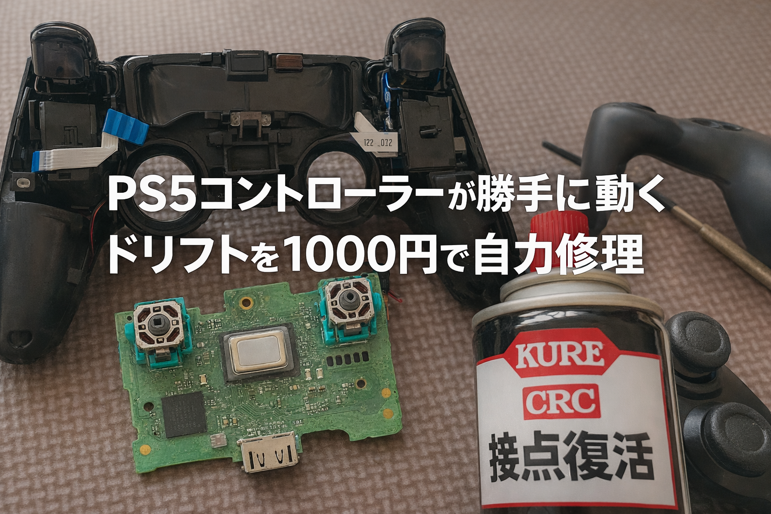 PS5コントローラーが勝手に動くドリフトを1000円で自力修理