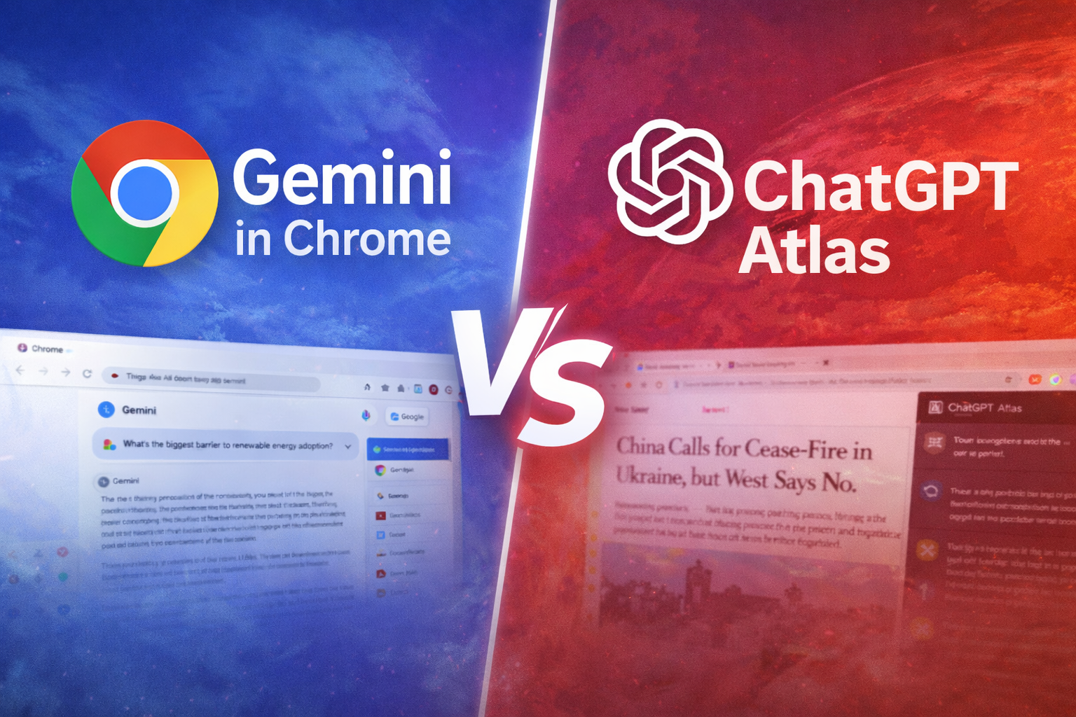 Gemini in Chrome vs ChatGPT Atlas