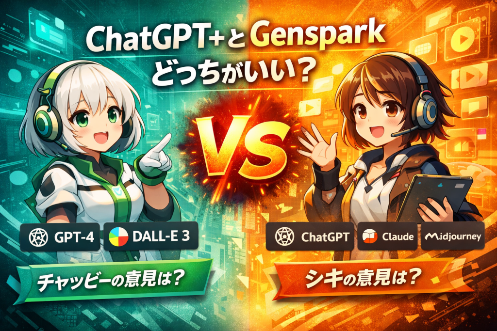 ChatGPT+とGensparkどっちがいい？ジェンスパークとチャッピーにお互い聞いてみた！