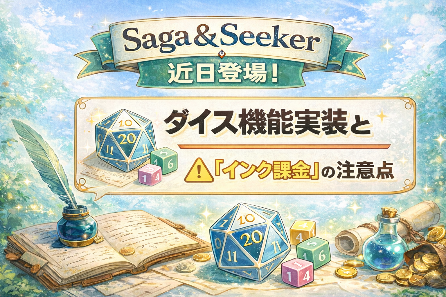 Saga & Seeker（サーガ＆シーカー）近日登場｜ダイス機能実装と「インク課金」の注意点