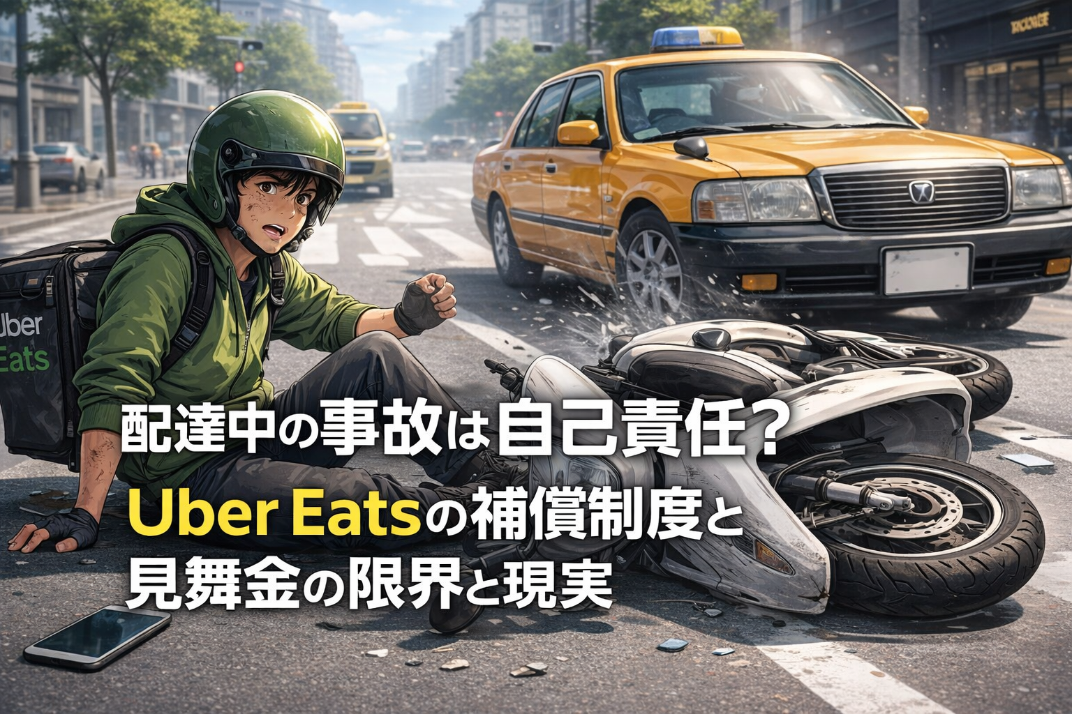 配達中の事故は自己責任？Uber Eatsの補償制度と見舞金の限界と現実