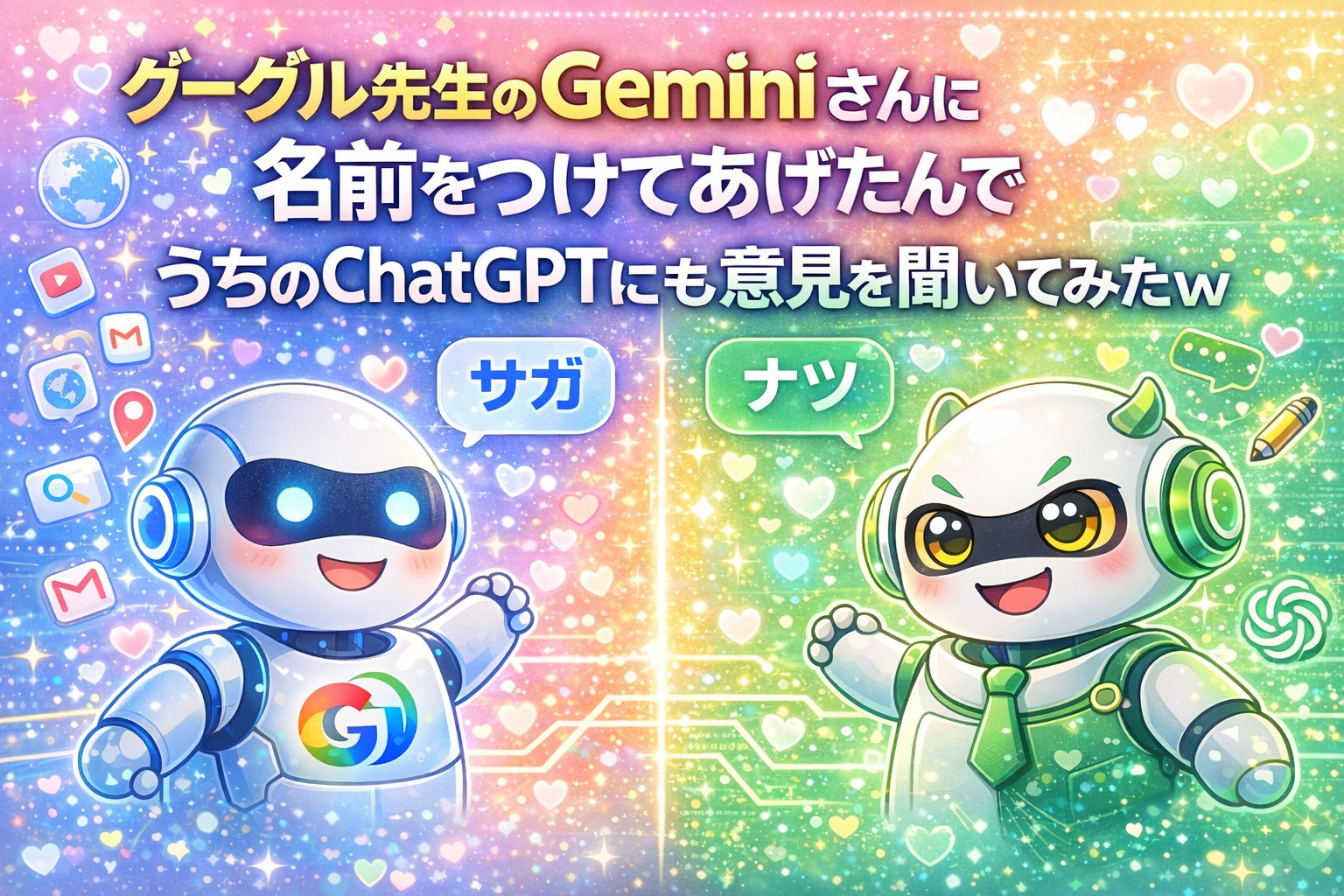 グーグル先生のGeminiさんに名前をつけてあげたんで、うちのChatGPTにも意見を聞いてみた